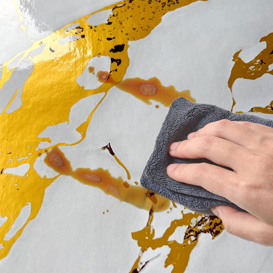 Samolepicí mramorová tapeta se zlatou fólií, odlepovací a nalepovací, vodotěsná, odolná proti oleji, nálepka na kuchyňskou zástěnu a pracovní desku, 5vrstvá PET samolepka na zeď pro nábytek