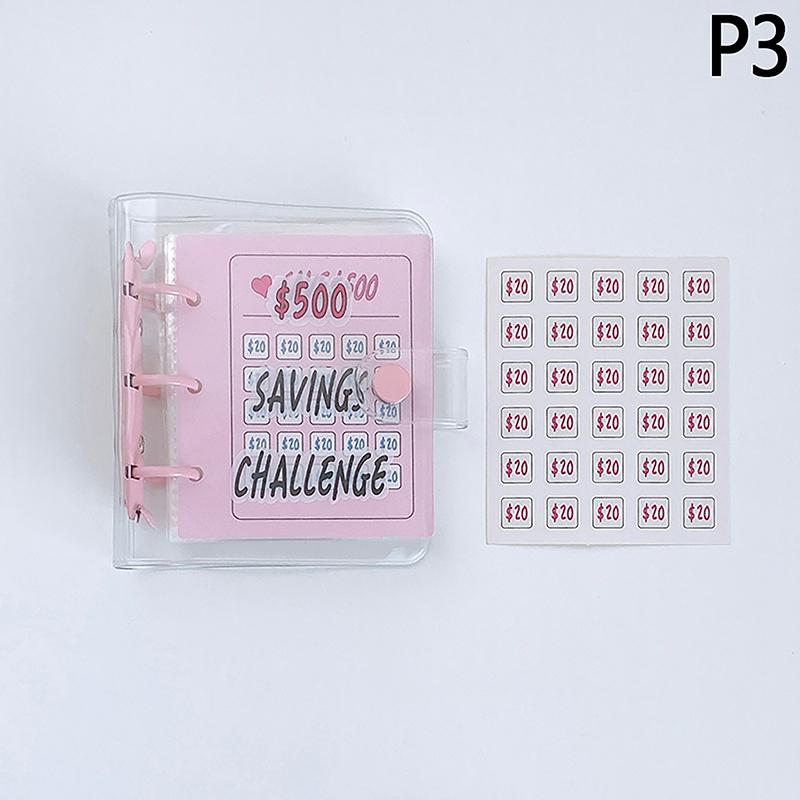 Pvc $1000 Pengesparing Utfordring Permknapplukking Mini Budsjettperm Konvoluttspareutfordringer Bok Holdbar bærbar
