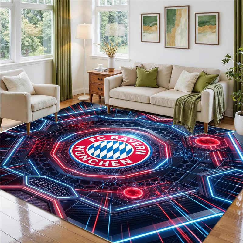 Bayern Munich Design Crystal Velvet Rug Soft Decorative Mat for Bedroom Entrance