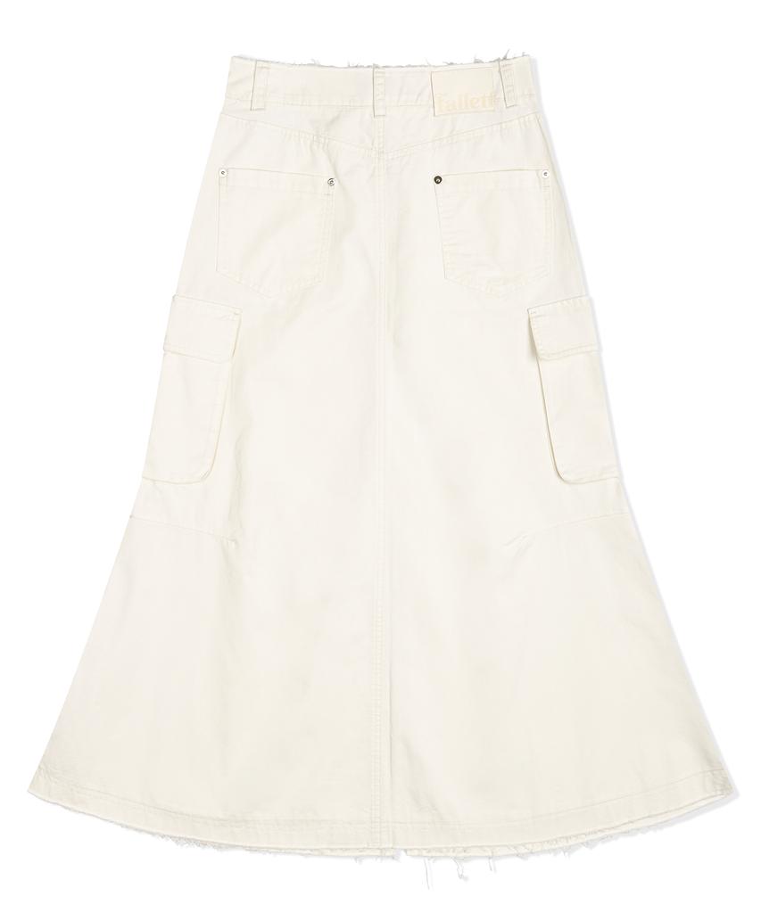 Pallet Long Cargo Shirred Skirt Ivory