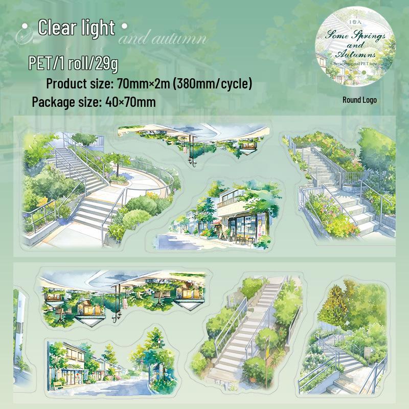 Original Saisonale Landschaft Tomaten Ketchup Mädchen PET Klebeband: Frühlings- und Herbsttagebuch DIY-Dekoration