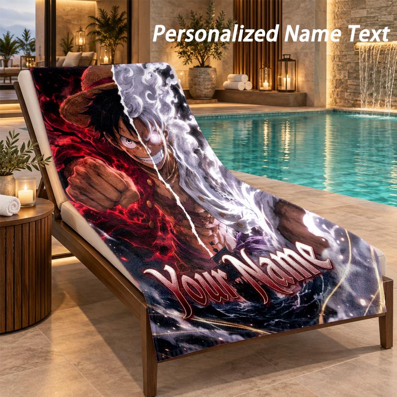 One Piece Custom Name Beach Towel Large Soft Towel for Indoor Bathroom Outdoor Beach