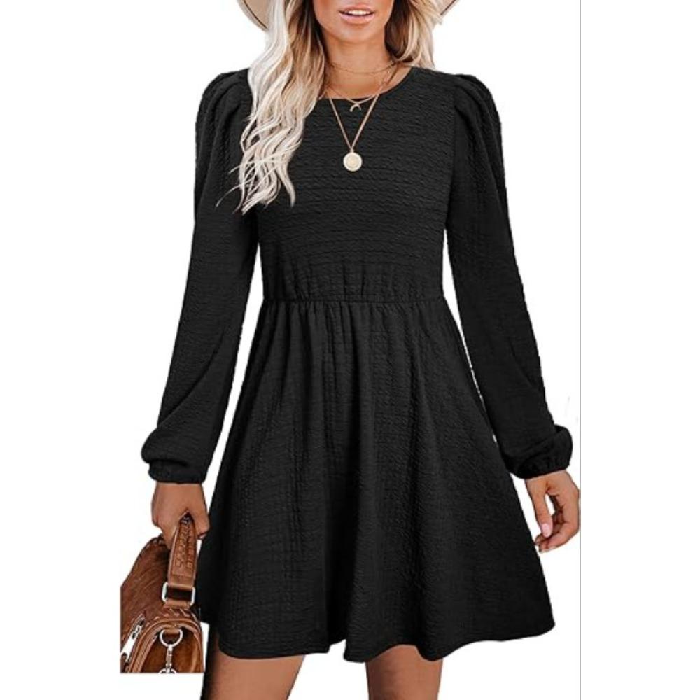 

HNXC женские модные повседневные осенне-зимние однотонные блузки и рубашки с круглым вырезом и длинными рукавами с принтом XL чёрный