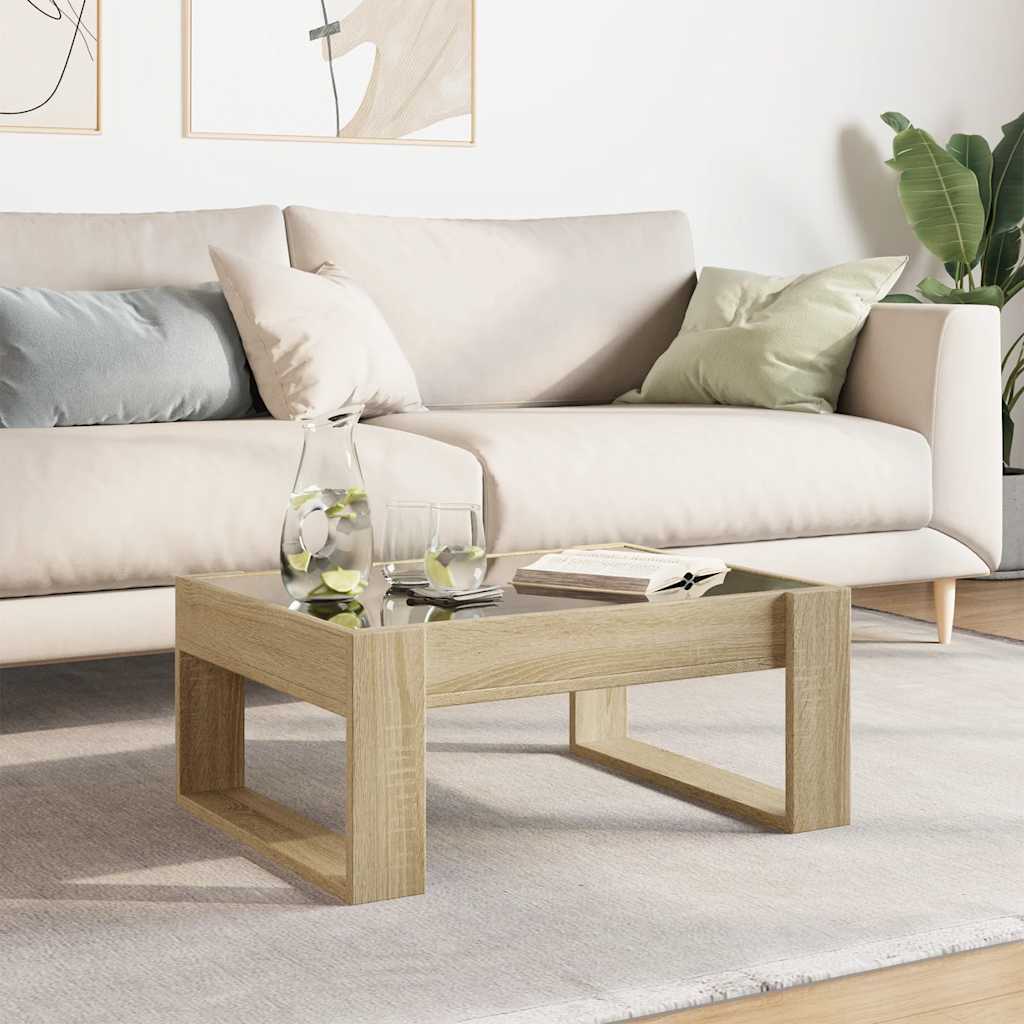 Infinity LED Coffee Table in Sonoma Oak 70 x 53 x 30 cm