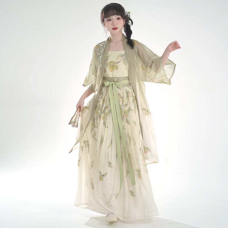 

Маленькая зеленая слива Сун длинная короткая рубашка плиссированная юбка панталоны повседневные весенне-летние модели S