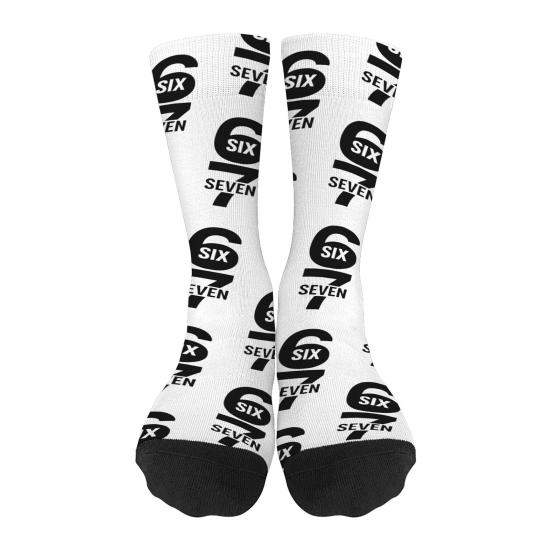 Yousheng Funny 67 Crew Socks Six Seven Ice Cream Drips Socks 6 7 Meme Casual Socks for Women Men Street Wear Workout