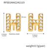 Qiong Yao 26-Letter Zircon Inlaid Jewelry Set: Gold-Plated Titanium Steel Necklace, Bracelet, Ring, and Stud Earrings.
