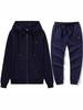 Unisex Polo Embroidered Velvet Hoodie & Pants Set - Trendy Spring/Autumn Style
