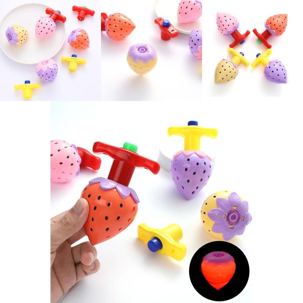 Luminous Strawberry Gyroscope Set For Children Nonelectric Durable Plastic Playtime