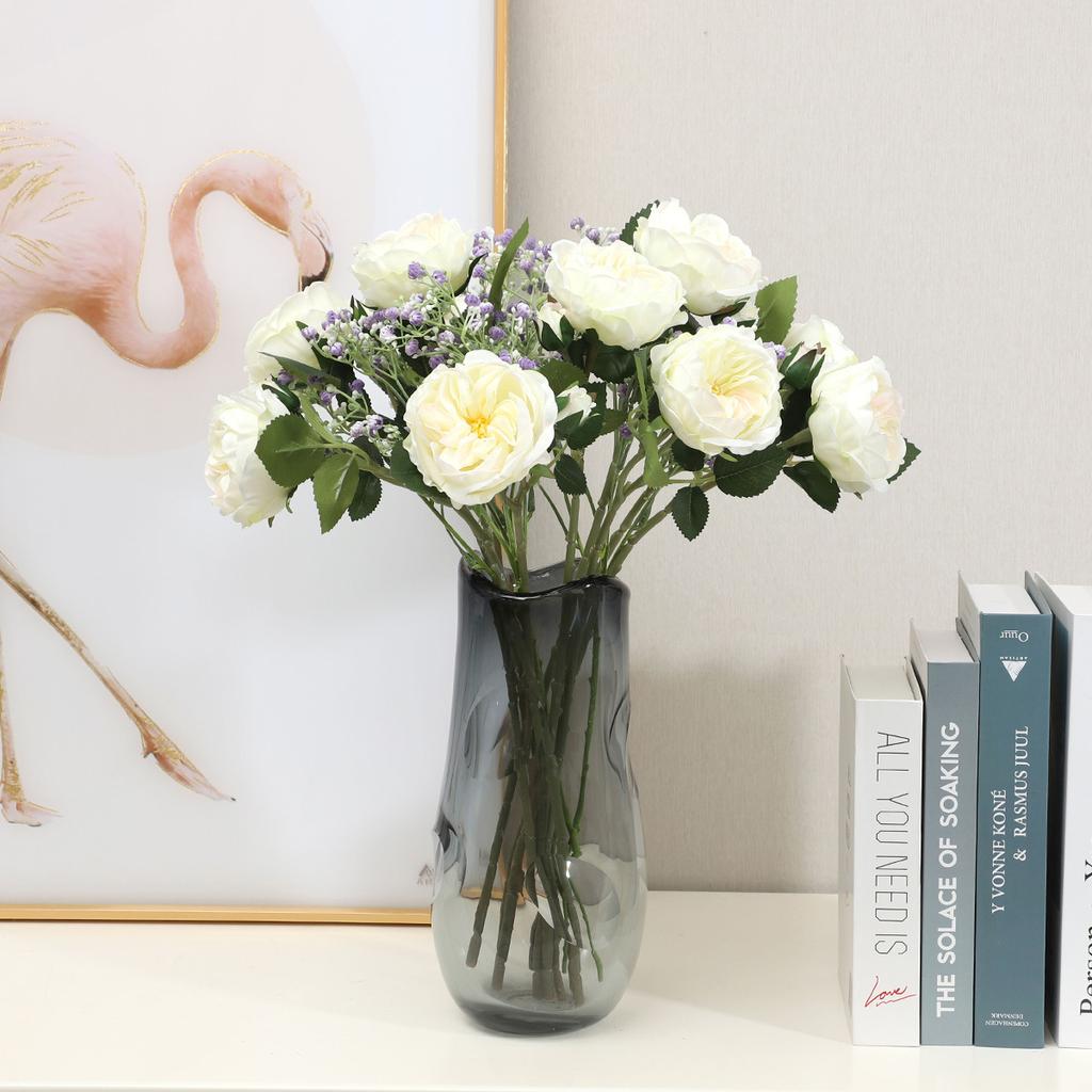 Simulation 2 Head Austin Rose Simulation Rose Home Living Room Decoration Fake Flower Decoration