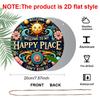 2D Flat 1pc Welcome Aluminum Hanging Plaque, Colorful Sun and Floral Welcome Signs, Porch Decor, Patio Decor, Whimsical Home Entrance Decor