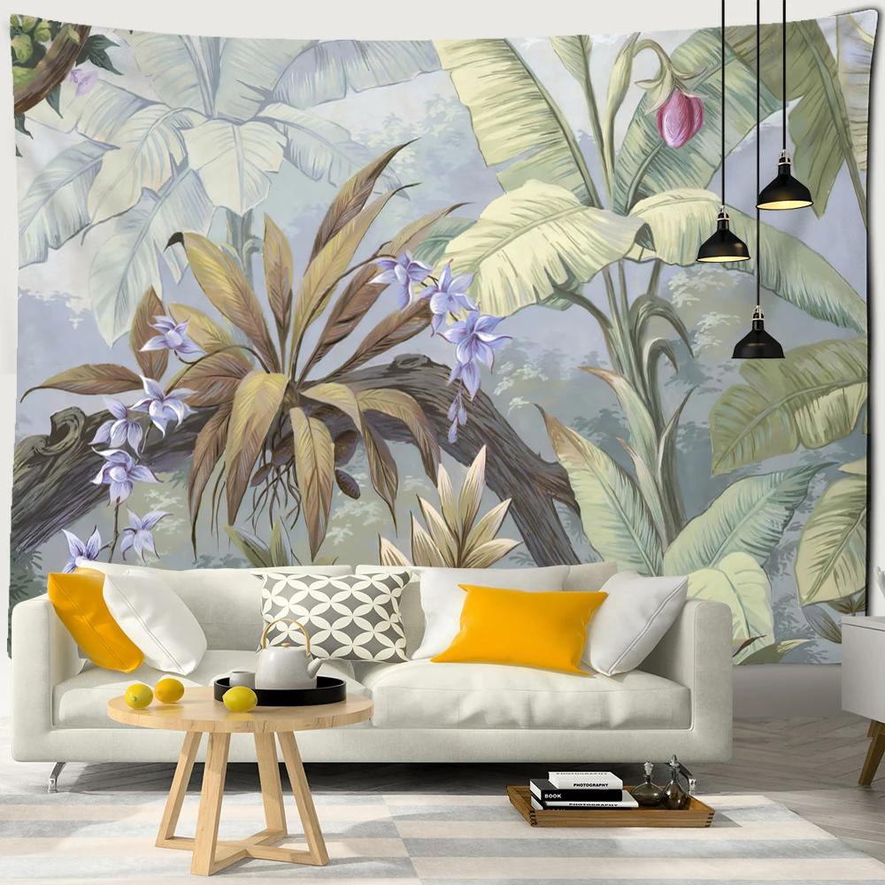 Magnolia Flower Tapestry Bohemian Style Hippie Art TV Background Wall Hanging Room Bedroom Living Room Decor