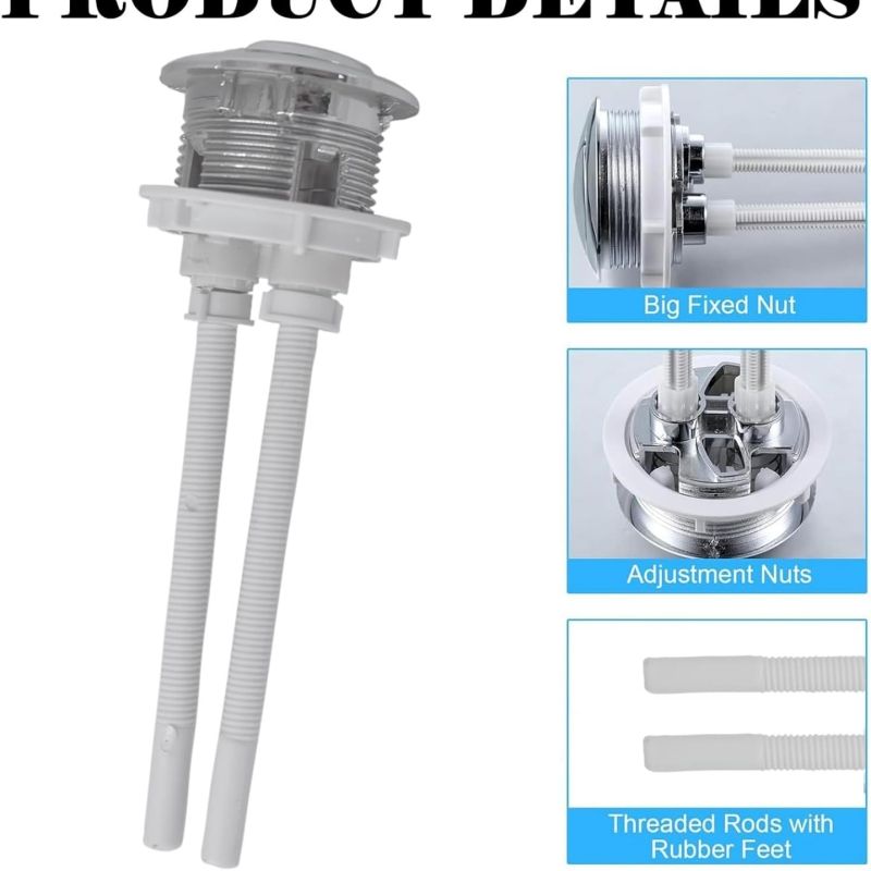 Universal 38mm Round Single Flush Push Button Plastic Toilet Tank Replacement Fitting Bathroom Repair Parts Toilet Button