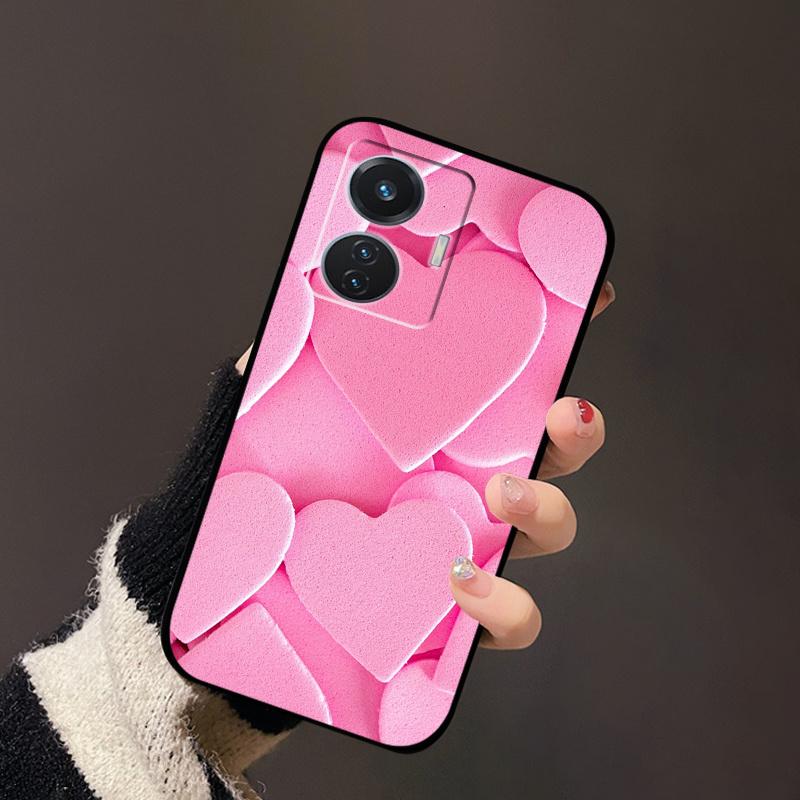 For Vivo T1 4G Case V2153 Covers TPU Black Silicone Landscape Cover for Vivo T1 44W Case VivoT1 Y55 4G Shockproof Soft Shells
