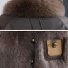 Women's Winter Fleece Lined Faux Leather Jacket, Loose Fit Parka Coat with Fur Collar