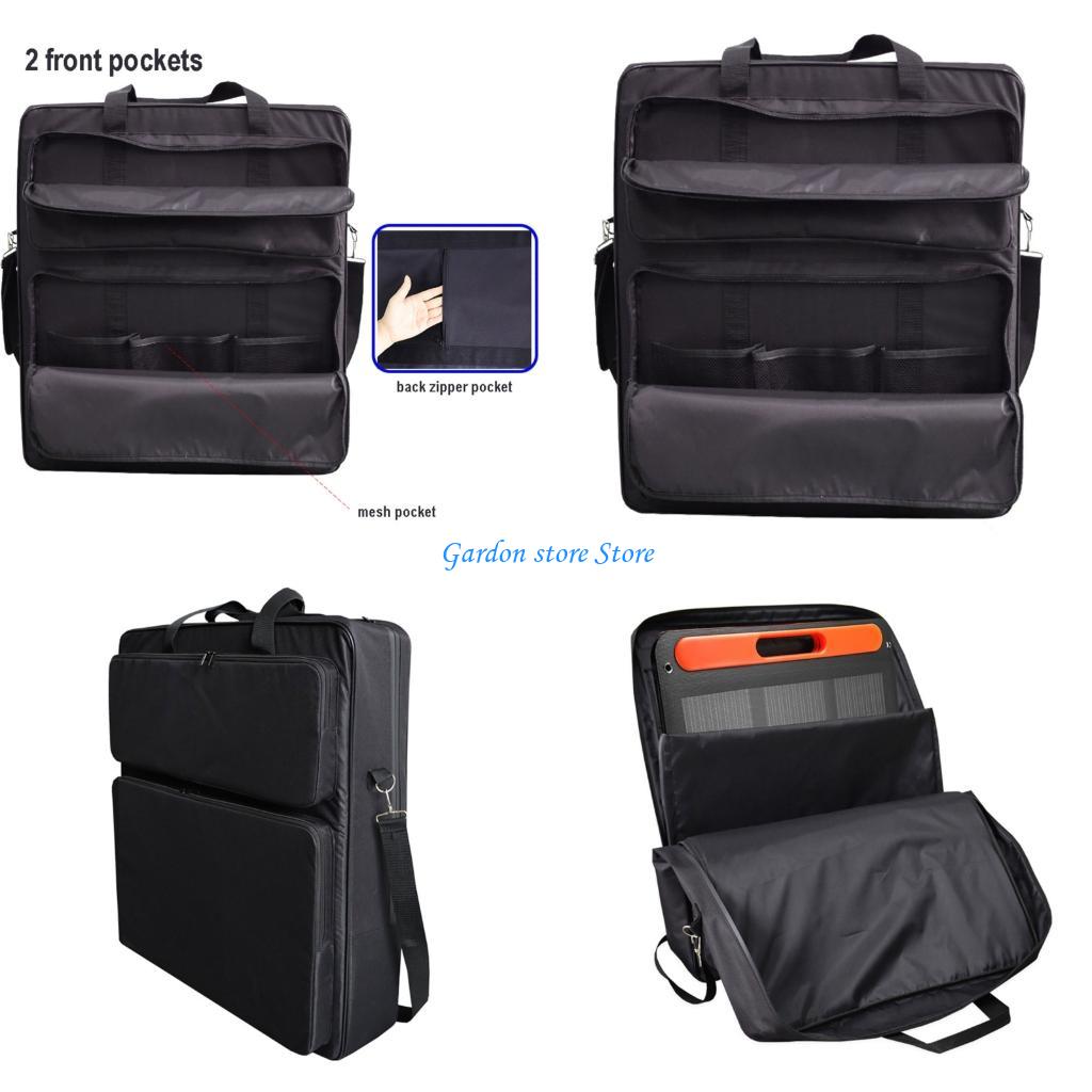 B0KB Transportable Photovoltaic Panel Storage Bag Protective Luggage Water Resistant Building Easy to Carry for 2 Panes