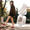 Small Size 34 Large Size 41 Foam Sole Leather Autumn High-top Single Shoes New Thick-soled White Shoes Casual Women's Shoes