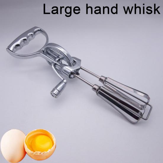 Frullatore Per Uova Manuale In Acciaio Inox - Frusta Rotante A Pressione, Sbattiuova Portatile Da Cucina, Ergonomico