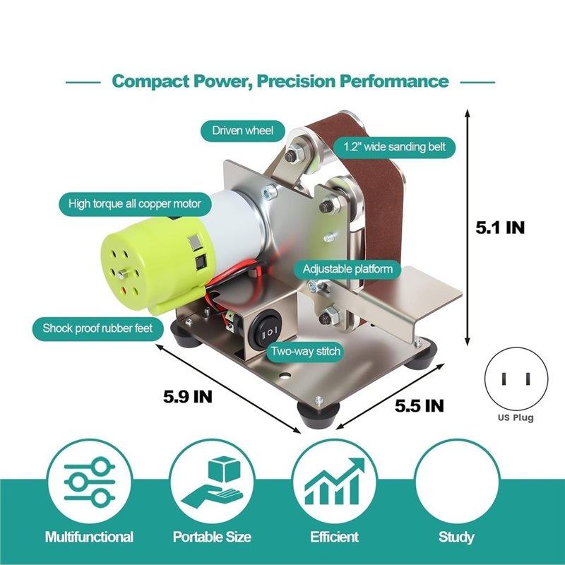 A25F-Mini Belt Sander Knifesharpener Electric, Polisher Machine For Knifemaking, Wood Metal Working US Plug