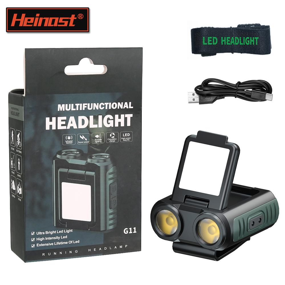 

Индукционный светодиодный налобный фонарь Mini Cap Clip Light со встроенным аккумулятором 1200 мАч, перезаряжаемый через USB-порт, фонарик для кемпинга, рыбалки 1200Mah Battery
