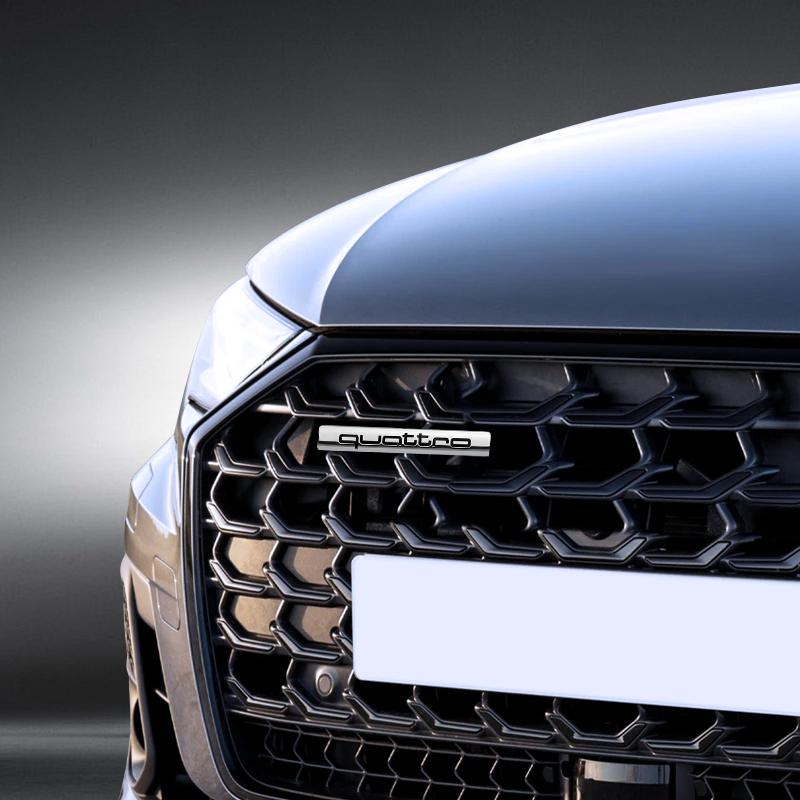 Auto Kühlergrill Emblem Karosserie Heckklappe Dekoration Aufkleber QUATTRO Emblem für Audi Q2 3 Q5 Q7 Q8 A3 A4 A5 A6 A7 R8 B5 B6 TT