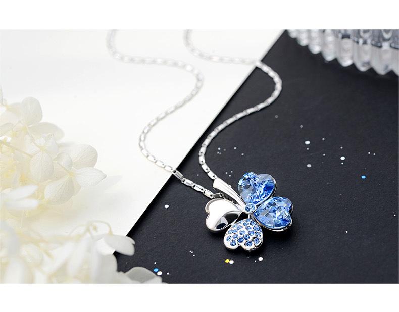 Limited Offer! Dongdaemun Korean Crystal Necklace - Finding Happiness Clover