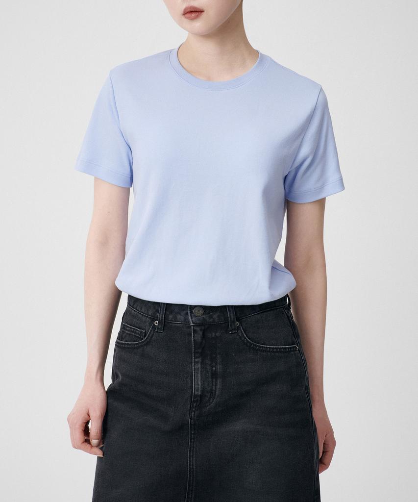 MUSINSA STANDARD WOMAN Women'S Basic Crew Neck T-Shirt [Serenity Blue]