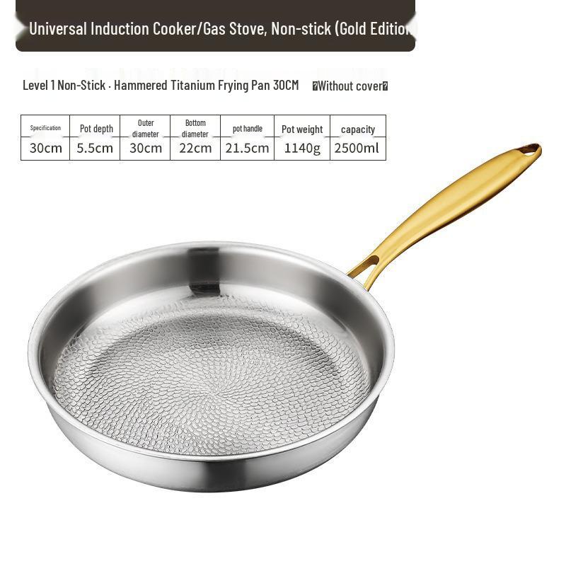 Titanium Alloy Non-Stick Steak Pan for Gas Stove with Straight Edge