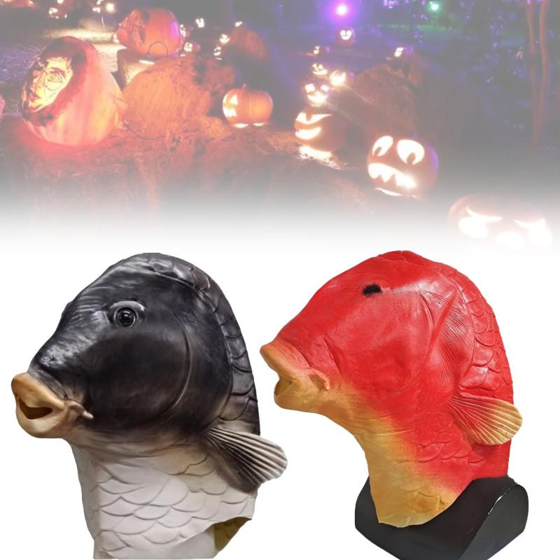 Funny Goldfish Head Mask Unique Animal Theme Costume Perfect For Halloween Parties And Pranks
