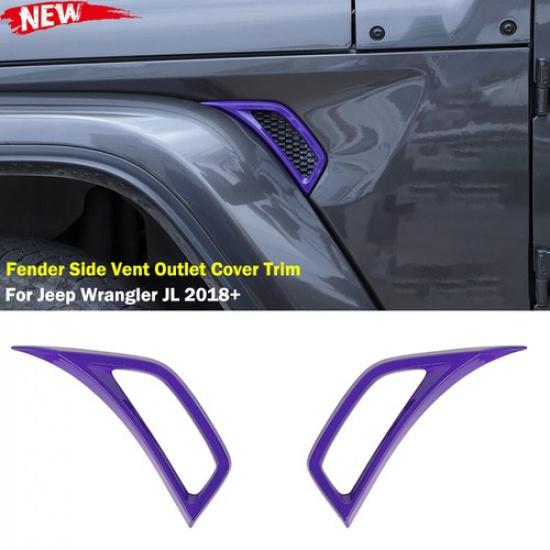 Purple Fender Side Vent Outlet Cover Trim For Jeep Wrangler JL JT Accessories