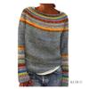 New Women's Color-Block Round Neck Loose Fashion Sweater