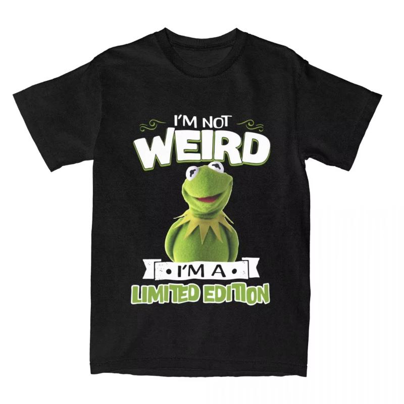 MINISO Маппеты Лягушонок Кермит Я Не Странный Я Ограниченная Серия Футболка Мужская Женская Круглый Вырез Футболки С Коротким Рукавом Одежда XL