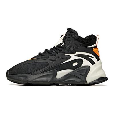 Pulse Cushioned Anti-Slip And Wear-Resistant Warm High-Top Casual Shoes Men's Black White 912048910-3