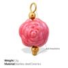 European and American sweet and cool style DIY dopamine ceramic pendant stainless steel plated 18K gold creative jewelry collection