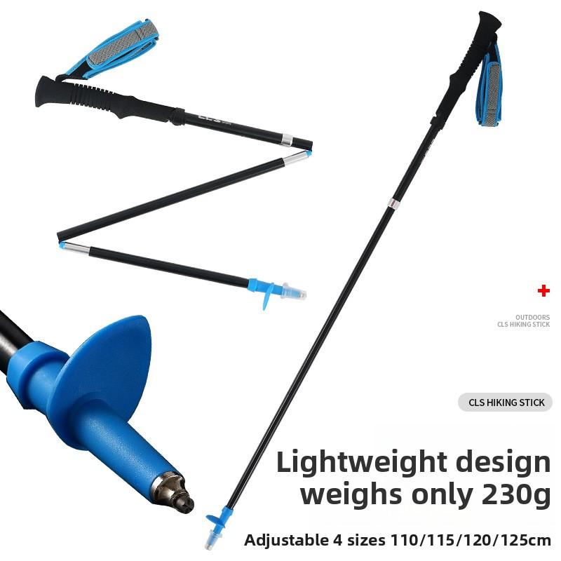 NOBANA Outdoor Folding Hiking Cane Four Section Telescopic Ultra Light Cane Adjustable 7075 Aluminum Alloy Portable Hiking Cane