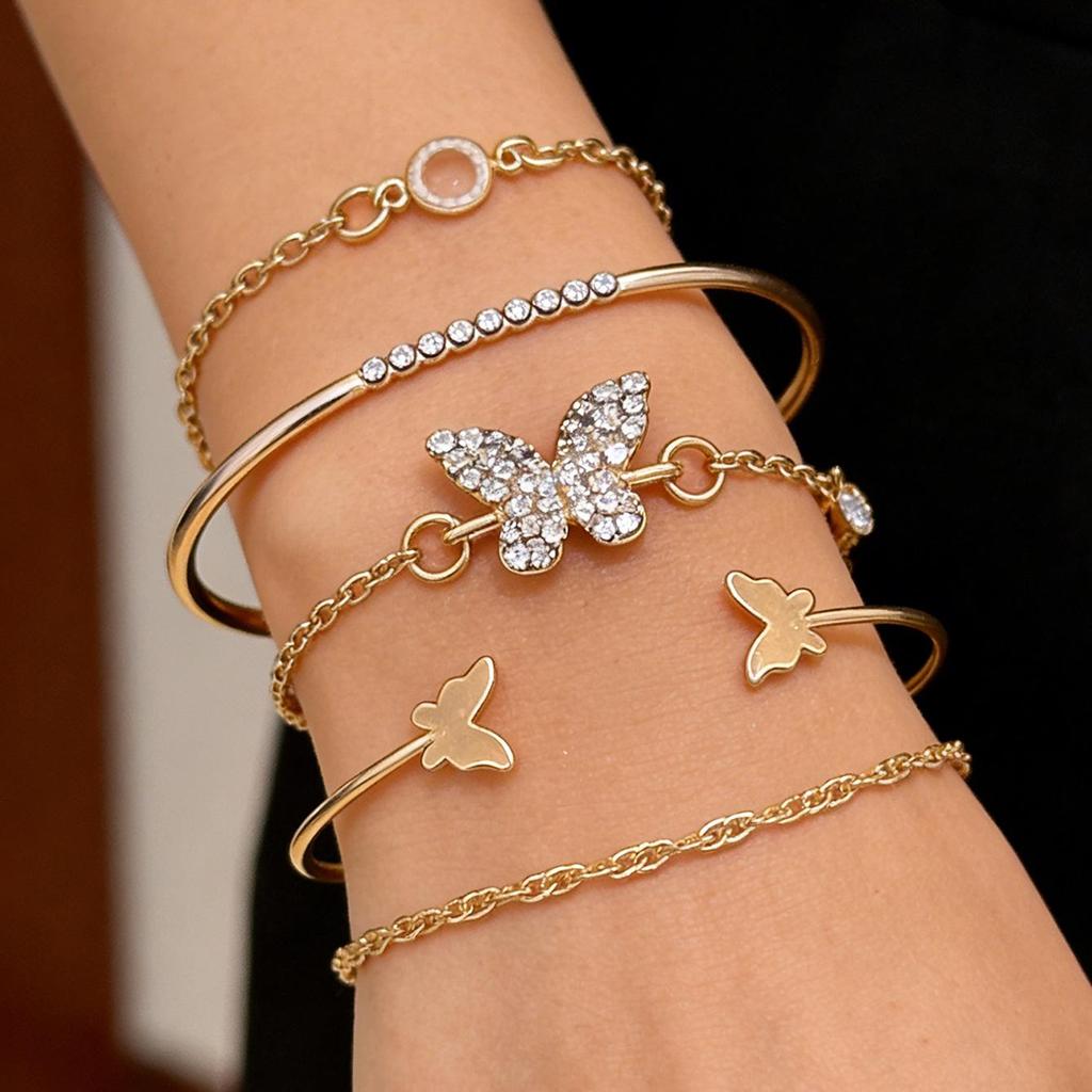 Europese & Amerikaanse Mode Geometrische Meerlaagse Gedraaide Armband Set - 10 Stuks