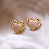 Vintage Coffee Color Square Resin Stud Earrings For Women Girls Fashion Metal Irregular Geometric Earrings Zircon 2023 Trendy