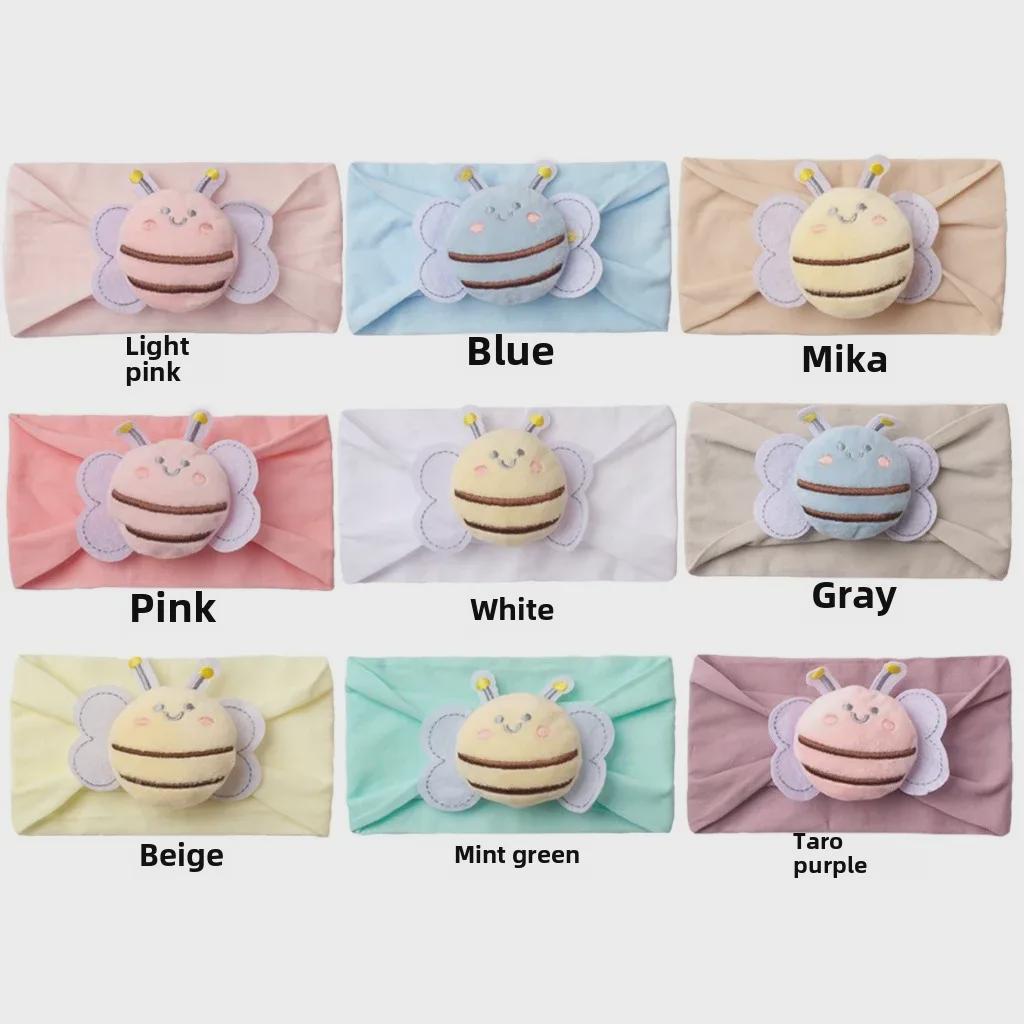 New Baby Nylon Headband: Solid Color Bee Design for Cute Girls