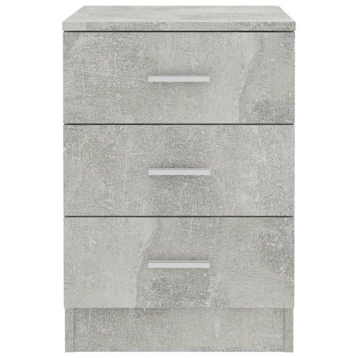 VidaXL Tables de chevet 2 pcs Gris béton 38x35x56 cm Bois d'ingénierie 800459