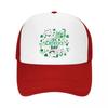 Lucky Cats Clover Parade Typography Mesh Baseball Cap Casual Hat Outdoor  For Womens Unisex FeUnisex