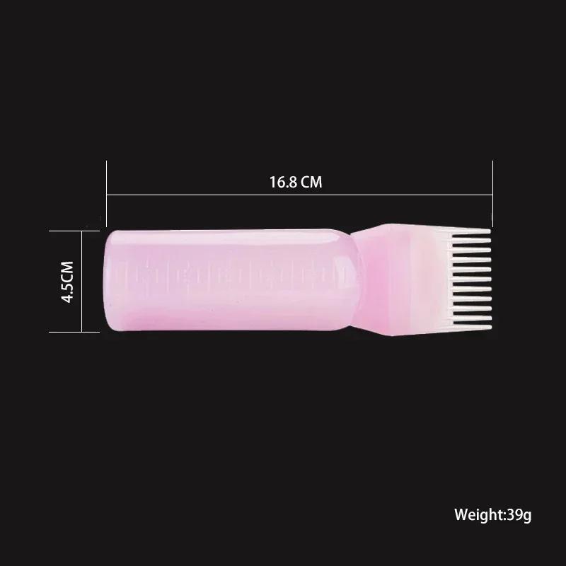 120ML Haarfarb-Applikatorflaschen Kunststoff Nachfüllbare Flasche Mehrfarbig Färbeflasche Kammbürste Stylingwerkzeug Haarfärbewerkzeuge