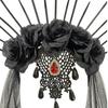 Gothic Halloween Headband Rhinestone Bride Hairband Headdress Veil Headband  Cosplay Cosutmes