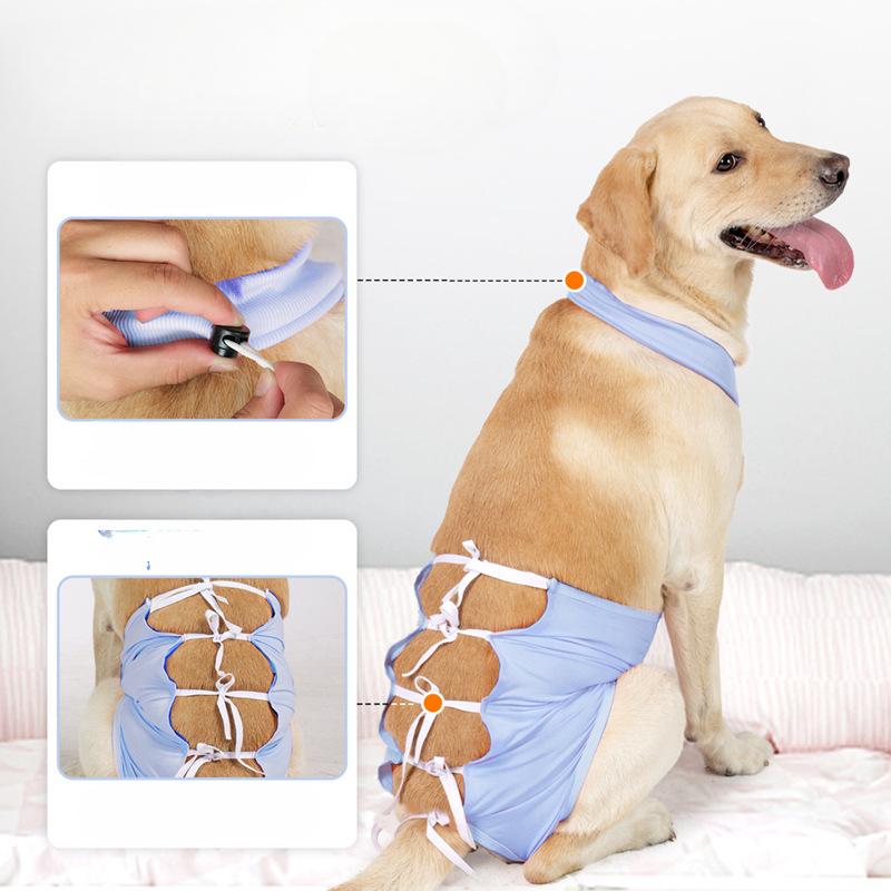 Pet Clothing, Dog Postoperative Recovery Clothing, Medium and Large-sized Dog Sterilization Clothing, Weaning and Lacing Style, Anti-licking