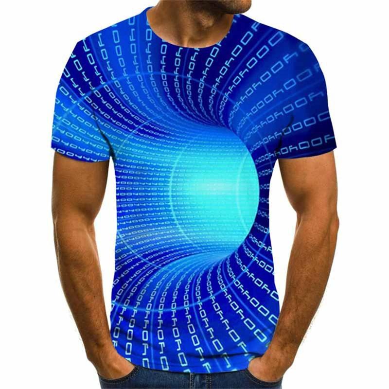 Spiral Streak Tie Dye T Shirt for Men Y2k Tops 3D Paisley Stripe Printed T-shirt Womens Clothing Novelty Cool Designs Tee Shirts