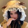 Deer Design Winter Hat Plush Ears Women Furry Animal Hat Cold Days Skiing Snowboarding Windproof Ear Protection Warm Hat