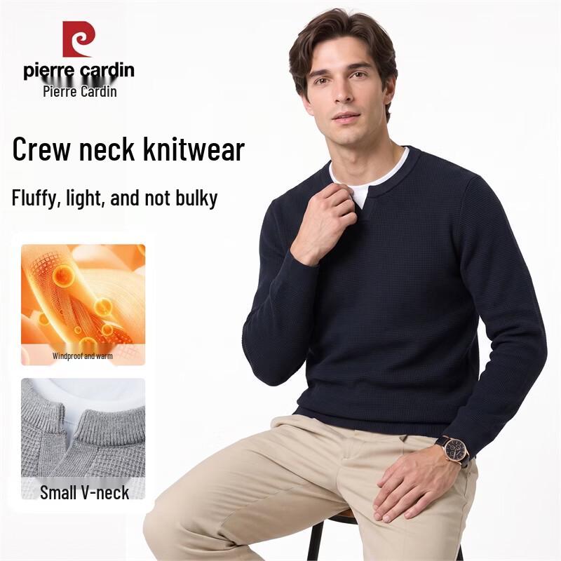 Pierre Cardin Men's Waffle Knit Henley Sweater