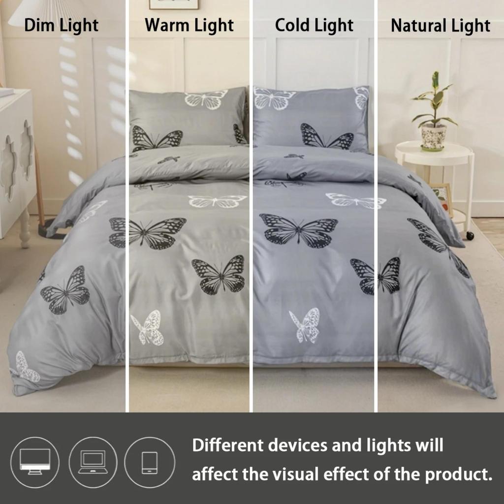 1PC Butterfly Print Fitted Sheet Mattress Cover Rectangular Dirt-Proof Mattress Protector for Bedroom Guest Room Homestay