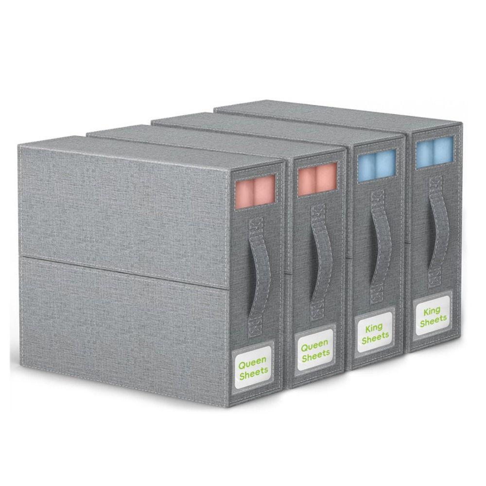 

Foldable Sheet Organizer Visible Window Bedding Storage Organizer Blanket Finishing Box Home бежевый