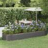 VidaXL Raised Garden Bed Flower Pot Planter Box Raised Bed Patio Terrace Outdoor Galvanized Steel 322x100x36 318999