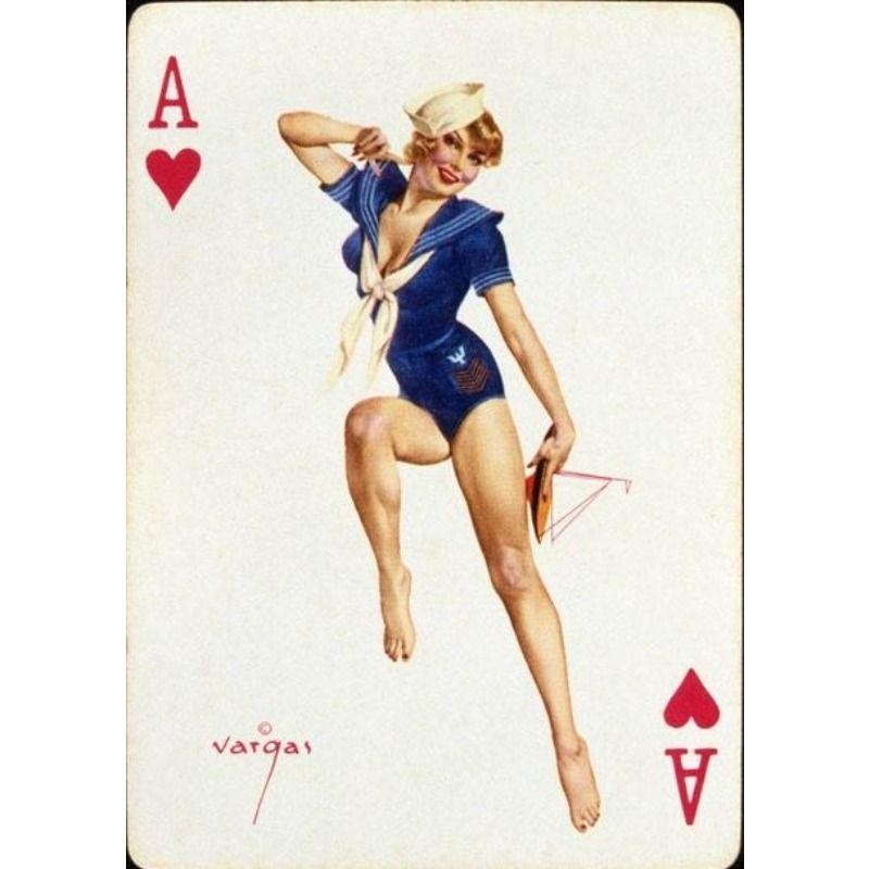Custom Aluminum Tin Sign Art - Vintage Playing Cards and Women Wall Decor